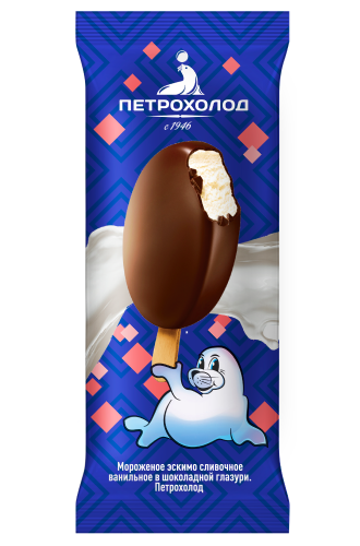 Мороженое эскимо сливочное ванильное в шоколадной глазури «ПЕТРОХОЛОД»